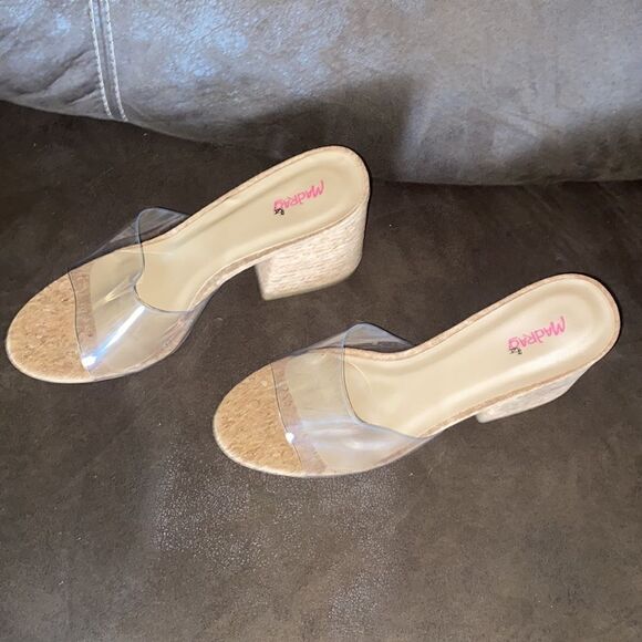 Clear Cork Heels  - Picture 3 of 8